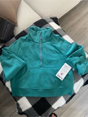lululemon athletica Teal Half-Zip Cowl Pullover